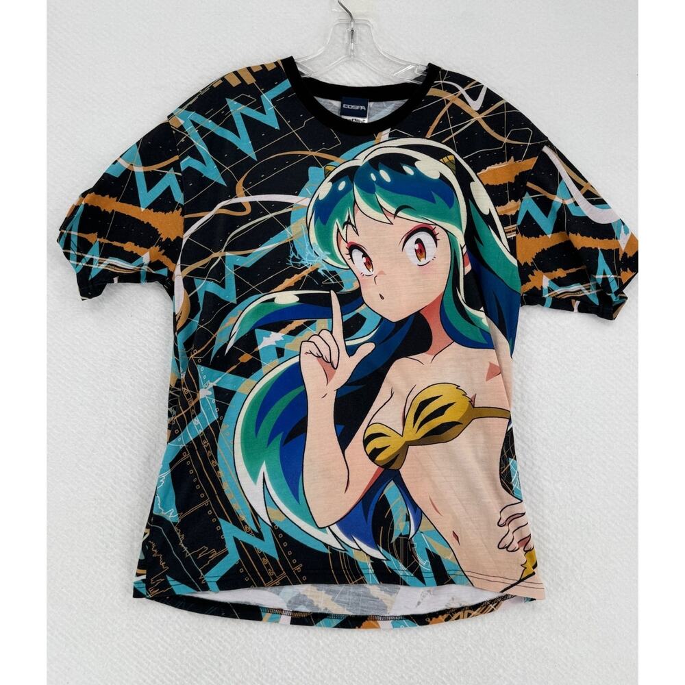 Cospa Urusei Yatsura Lum Anime Girl Neon Graphic Double Sided T Shirt Sz L